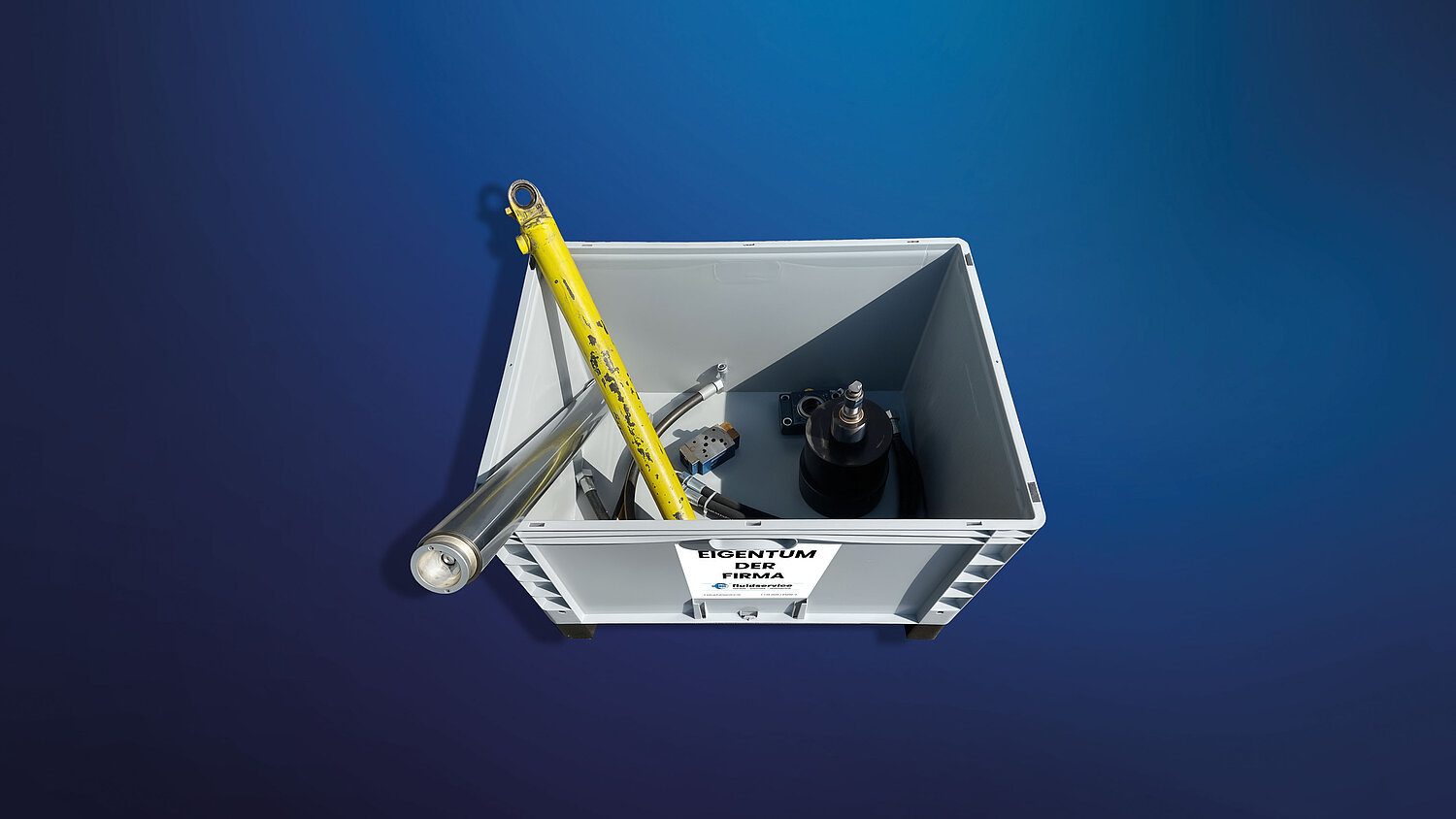 Pick up box mit Kompenenten für die Reperatur